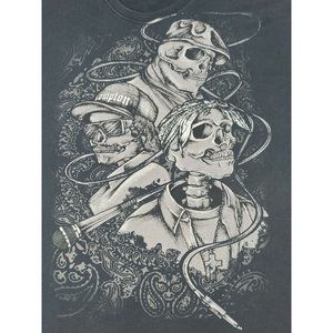 Vintage Rap Tupac Biggie Smalls Eazy E Skull Skeleton Hip Hop Legends Tshirt 3XL